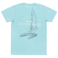 SEAWASH™ Sail Away Tee in Antigua Blue by Southern Marsh - Country Club Prep