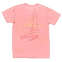 SEAWASH™ Sail Away Tee in Coral by Southern Marsh - Country Club Prep