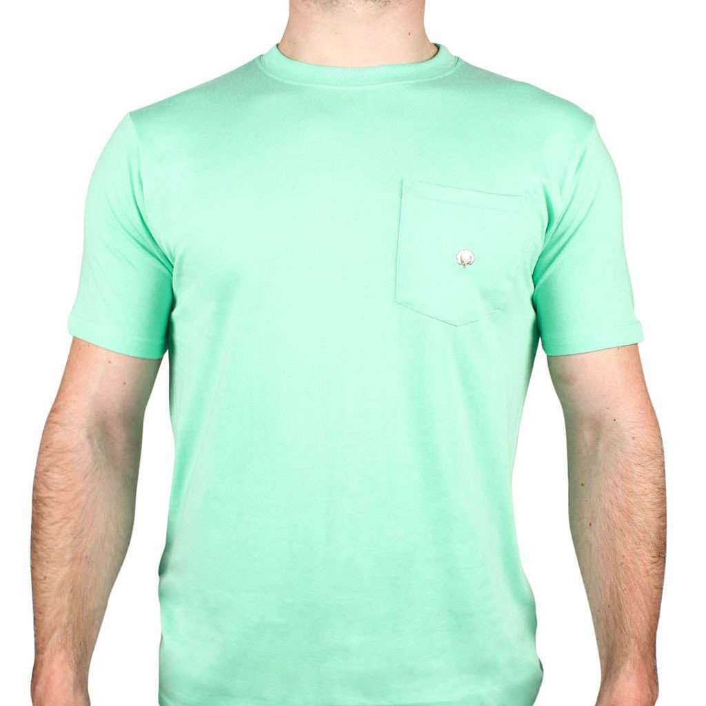 Short Sleeve Pocket Tee in Mint by Cotton Brothers - Country Club Prep