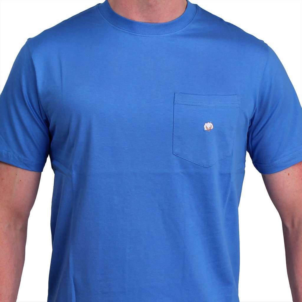 Short Sleeve Pocket Tee in Periwinkle by Cotton Brothers - Country Club Prep