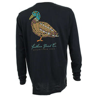 Shotgun Shell Mallard Long Sleeve Tee in Black by Southern Point Co. - Country Club Prep