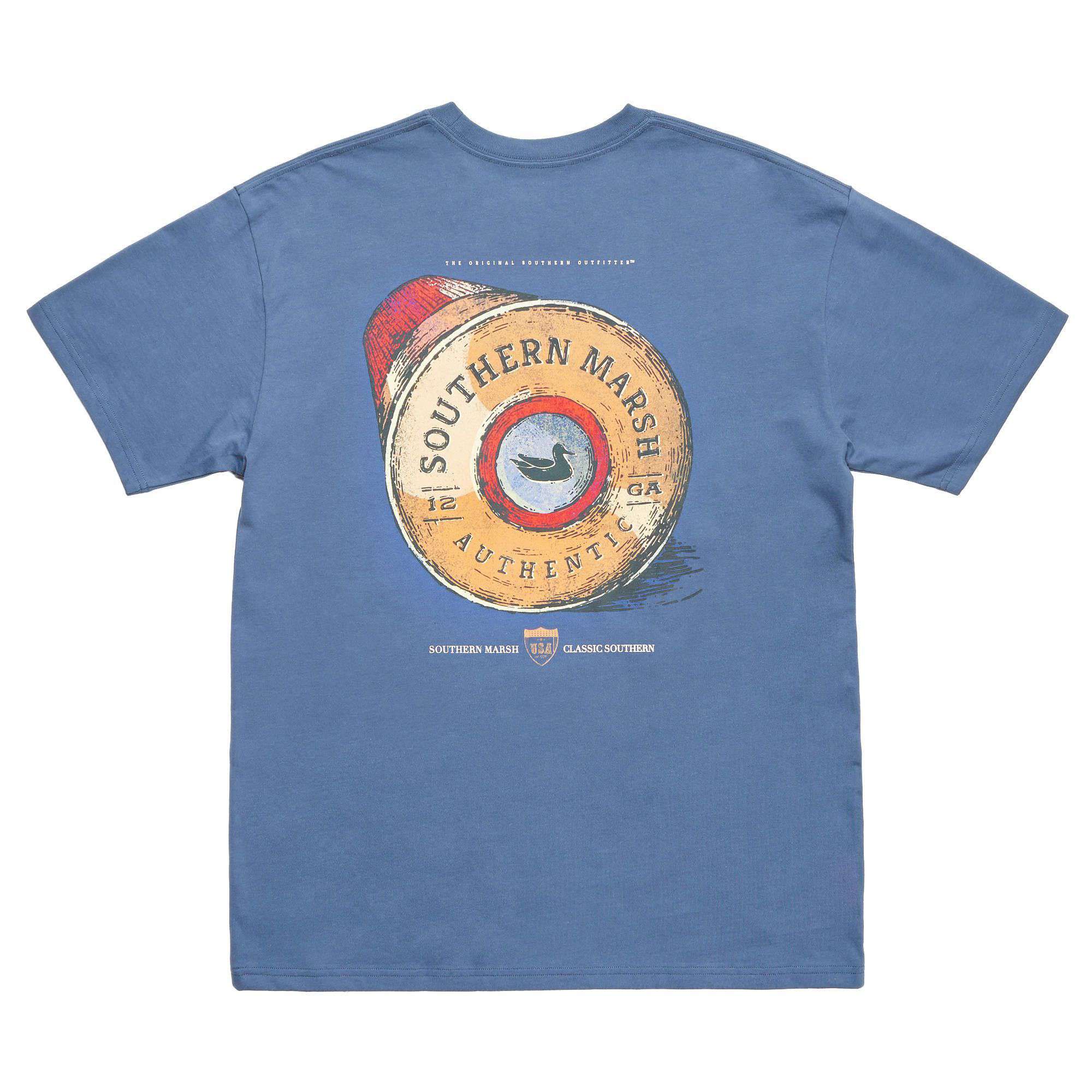 Shotgun Shell Tee in Bluestone by Southern Marsh - Country Club Prep