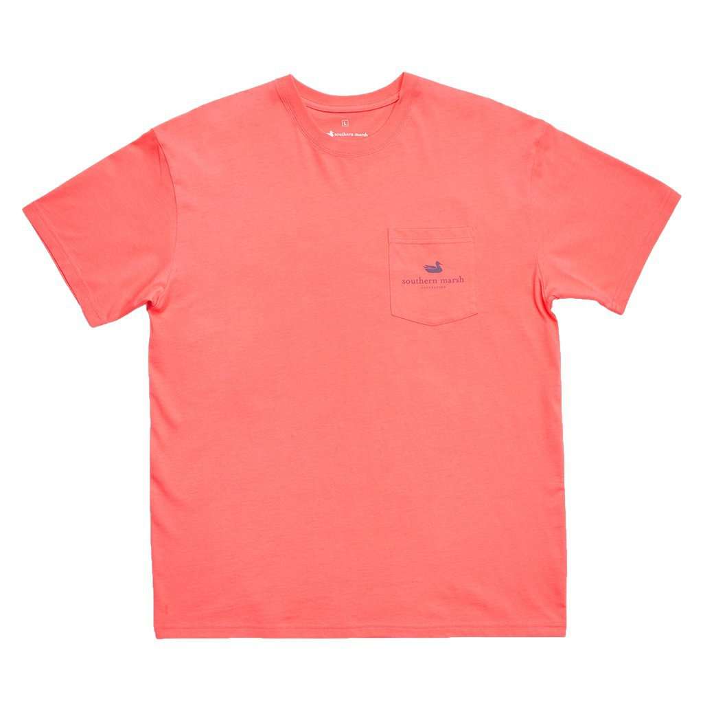 Shotgun Shell Tee in Coral by Southern Marsh - Country Club Prep