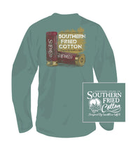 Shotgun Shells Long Sleeve Tee Shirt in Green by Southern Fried Cotton - Country Club Prep