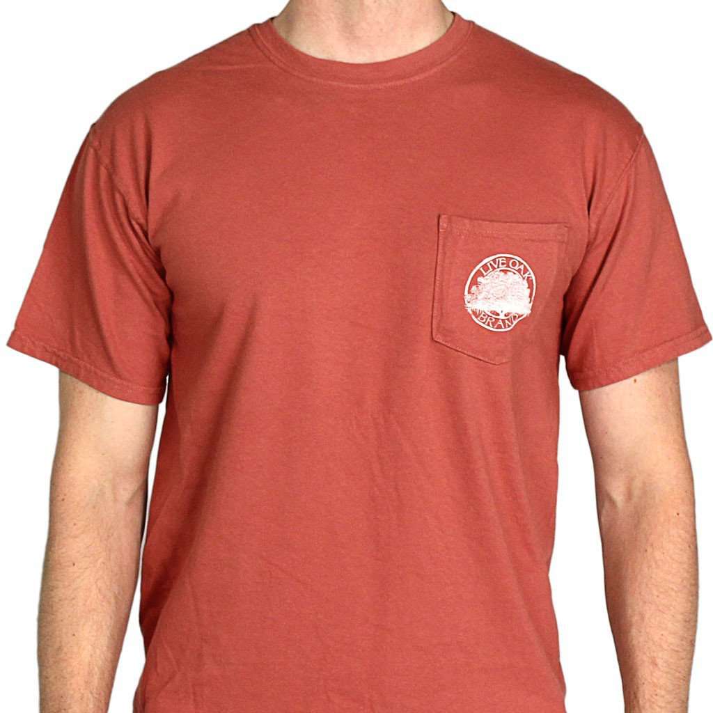 Shotgun Short Sleeve Pocket Tee in Cumin by Live Oak - Country Club Prep