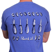 Shuck It! Original Watercolor Tee in Flo Blue by WM Lamb & Son - Country Club Prep