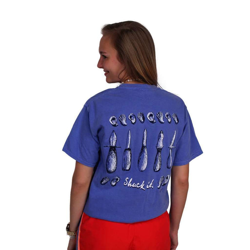 Shuck It! Original Watercolor Tee in Flo Blue by WM Lamb & Son - Country Club Prep