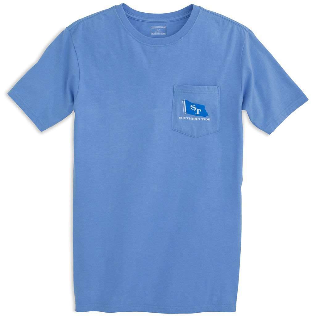 Signal Flags Tee Shirt in Cool Water Blue by Southern Tide - Country Club Prep