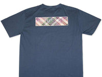 Signature Logo Plaid Pocket Tee in Navy by High Cotton-Large - Country Club Prep