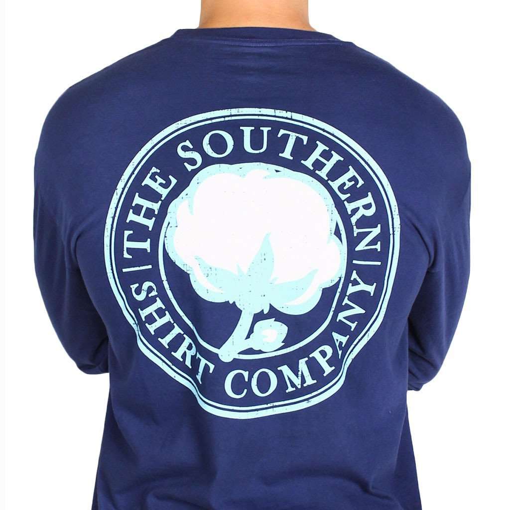 Signature Long Sleeve Logo Tee in Navy by The Southern Shirt Co. - Country Club Prep