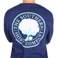 Signature Long Sleeve Logo Tee in Navy by The Southern Shirt Co. - Country Club Prep