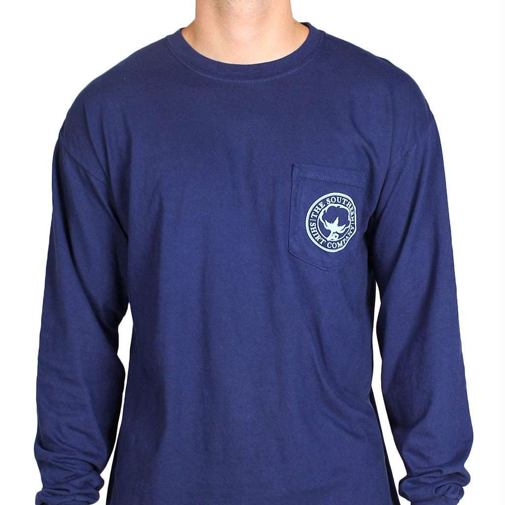 Signature Long Sleeve Logo Tee in Navy by The Southern Shirt Co. - Country Club Prep