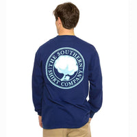 Signature Long Sleeve Logo Tee in Navy by The Southern Shirt Co. - Country Club Prep