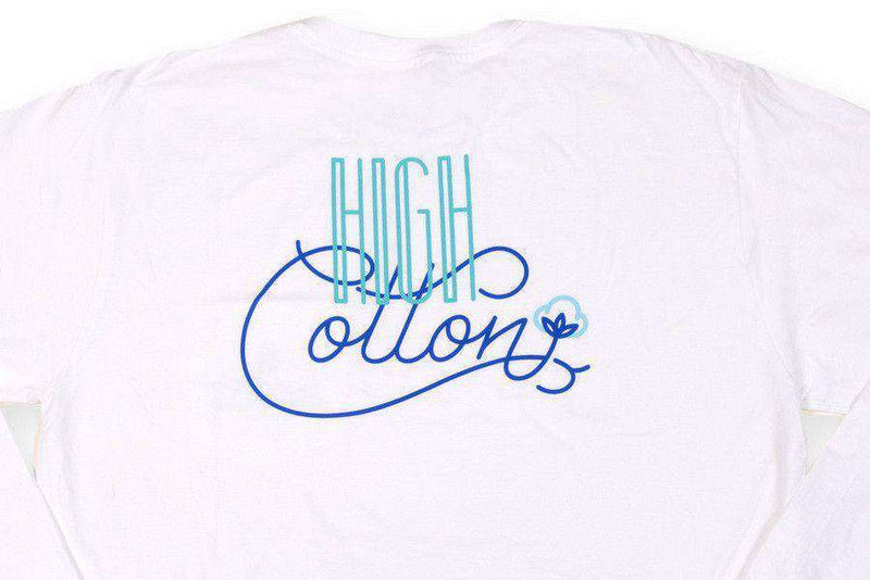 Signature Long Sleeve Pocket Tee in White by High Cotton - Country Club Prep