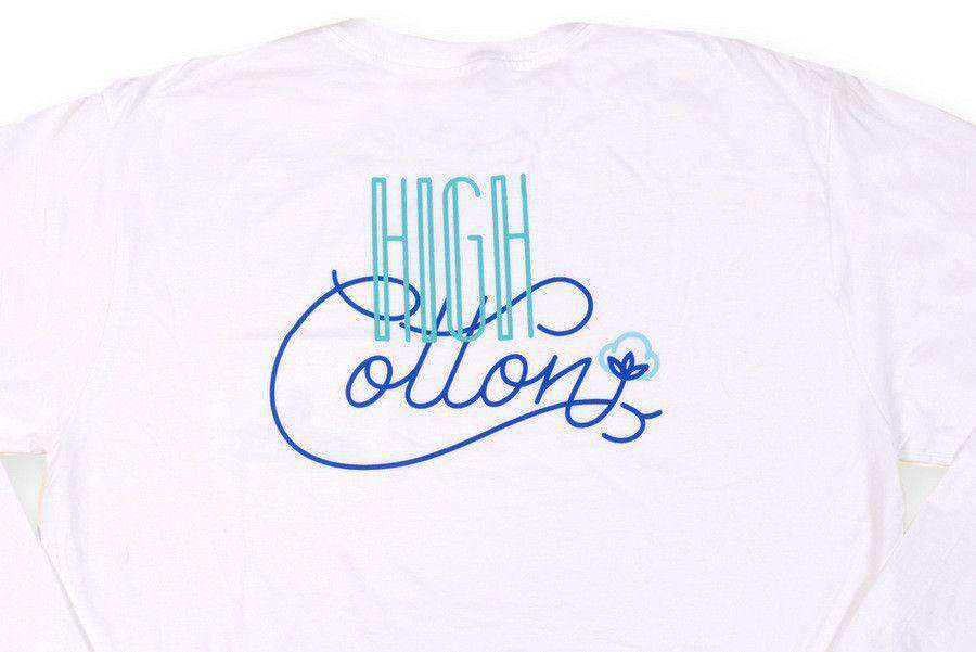 Signature Long Sleeve Pocket Tee in White by High Cotton - Country Club Prep