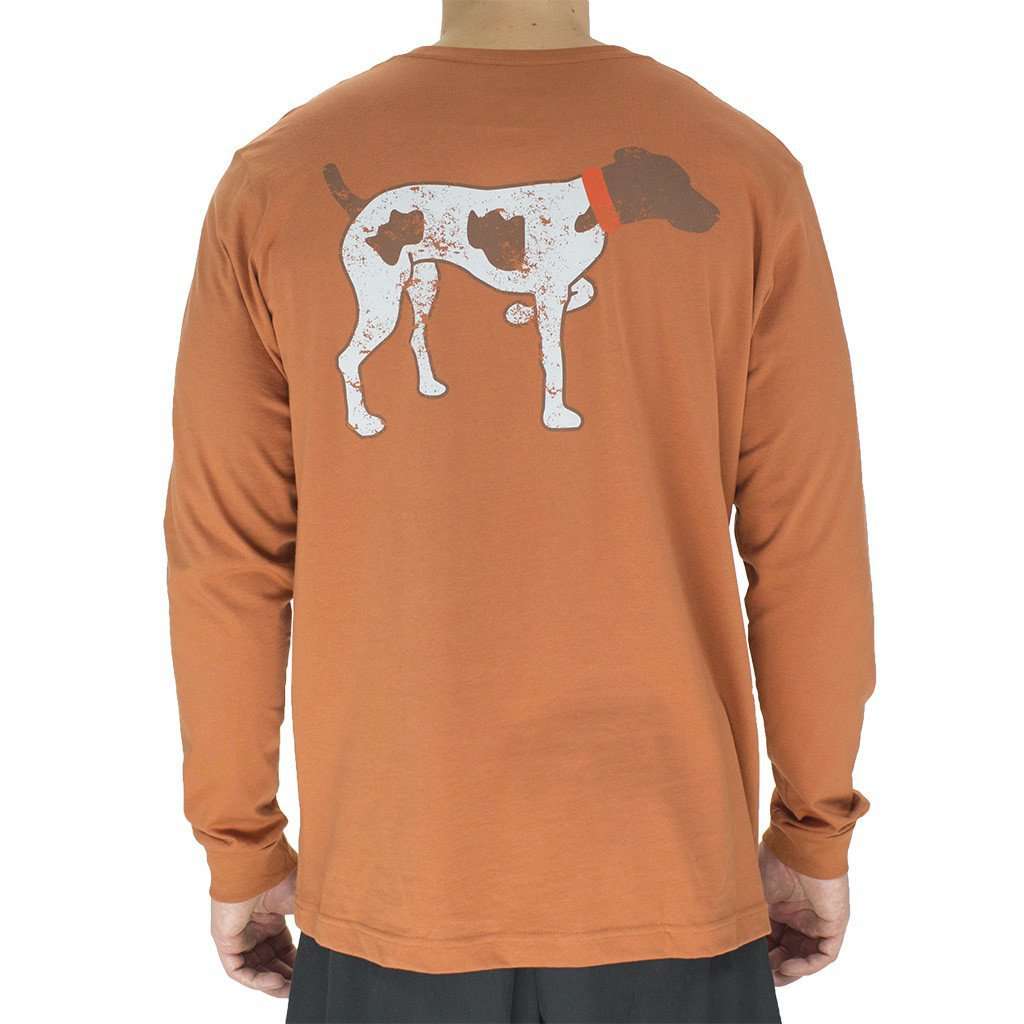 Southern Point Signature Pointer Long Sleeve Tee Shirt in Burnt Orange ...