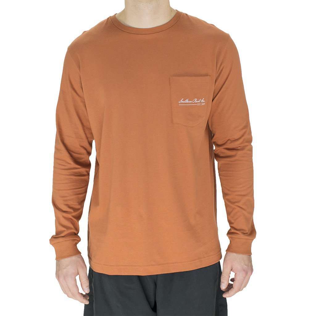 Southern Point Signature Pointer Long Sleeve Tee Shirt in Burnt Orange ...
