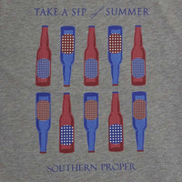 Sip of Summer Tee in Grey by Southern Proper - Country Club Prep