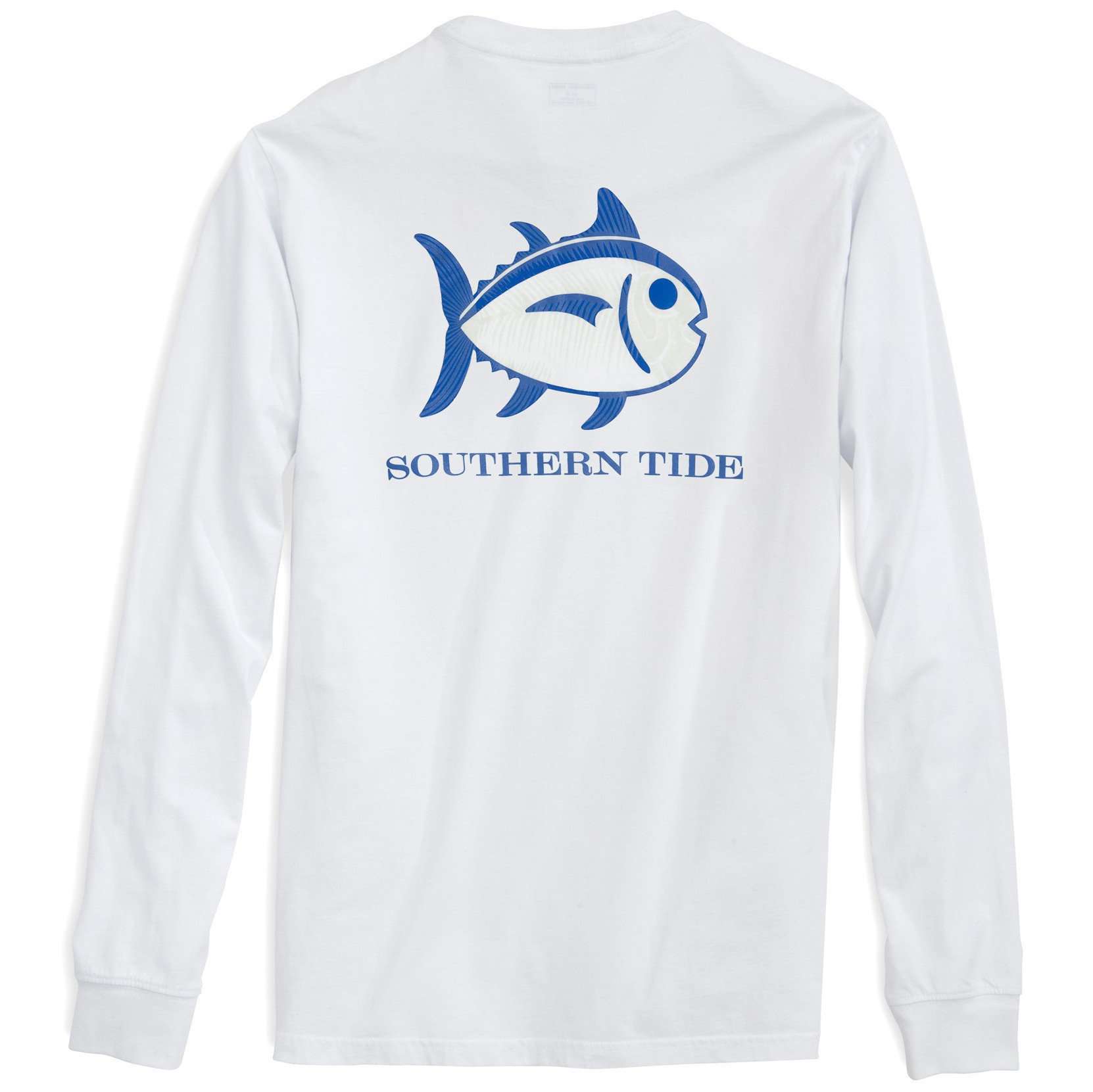 Skelejack Glow in the Dark Long Sleeve Tee in White by Southern Tide - Country Club Prep