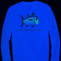 Skelejack Glow in the Dark Long Sleeve Tee in White by Southern Tide - Country Club Prep