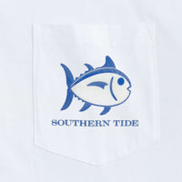 Skelejack Glow in the Dark Long Sleeve Tee in White by Southern Tide - Country Club Prep