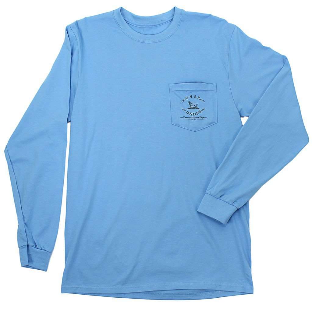 Sketched Logo Long Sleeve Tee in Coastal Blue by Over Under Clothing - Country Club Prep