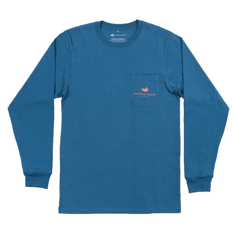 Ski Trip Long Sleeve Tee Shirt in Slate by Southern Marsh - Country Club Prep