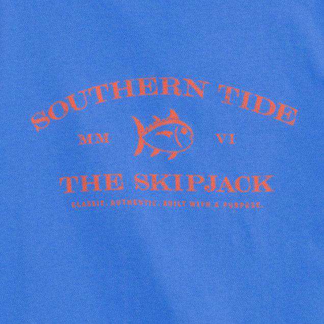 Skipjack Front Print Tee Shirt in Meridian Blue by Southern Tide - Country Club Prep