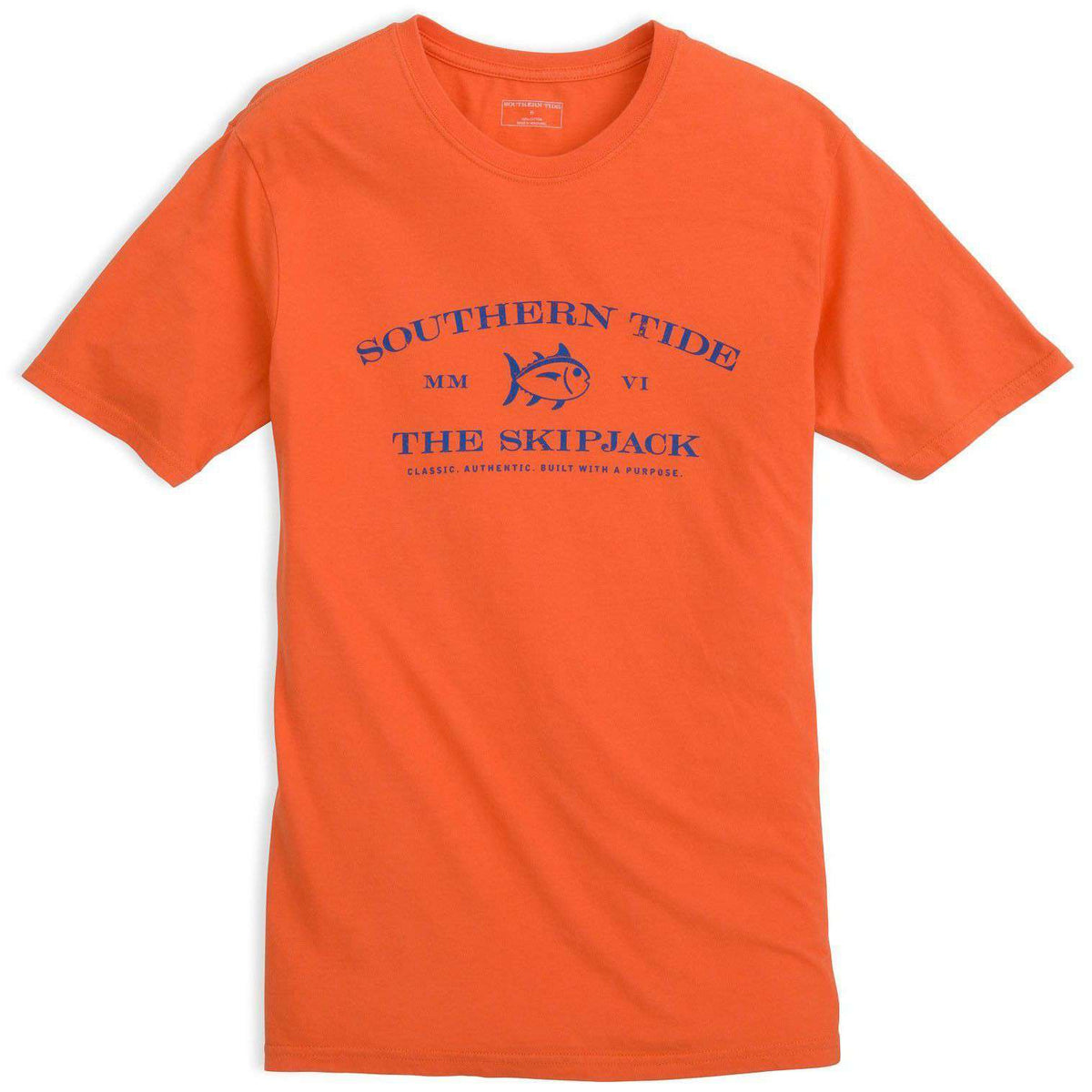 Skipjack Front Print Tee Shirt in Orange Sky by Southern Tide - Country Club Prep