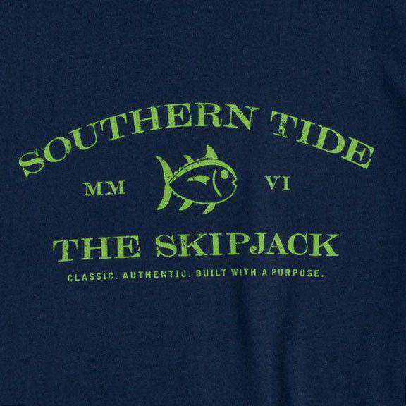 Skipjack Front Print Tee Shirt in True Navy by Southern Tide - Country Club Prep