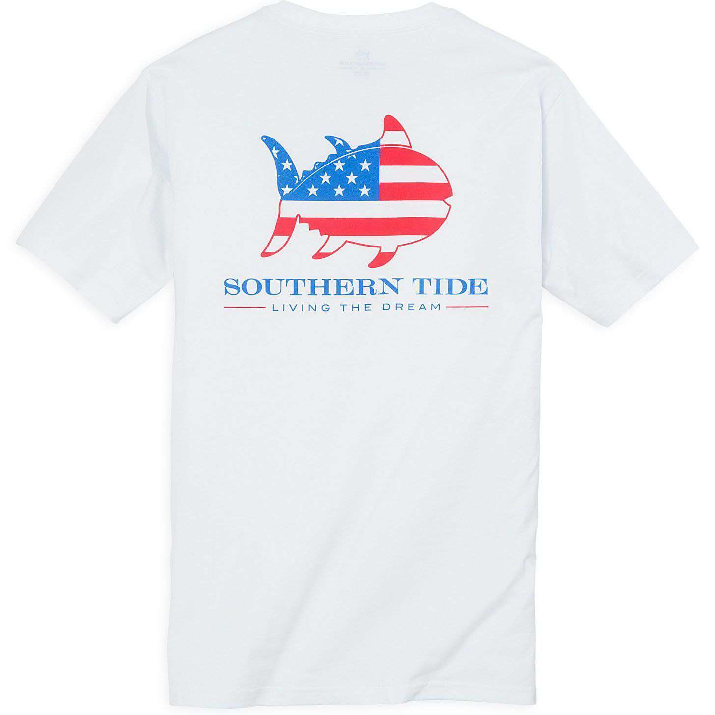 Skipjack Nation Tee Shirt in Classic White by Southern Tide - Country Club Prep