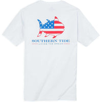 Skipjack Nation Tee Shirt in Classic White by Southern Tide - Country Club Prep