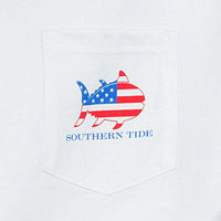 Skipjack Nation Tee Shirt in Classic White by Southern Tide - Country Club Prep