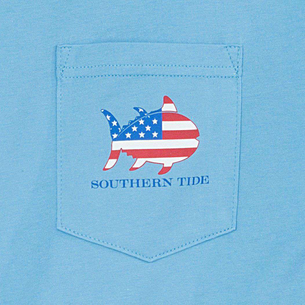 Skipjack Nation Tee Shirt in Ocean Channel by Southern Tide - Country Club Prep