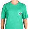 Skipjack Signal Flag Country Club Prep Pocket Tee in Grass Green by Southern Tide - Country Club Prep