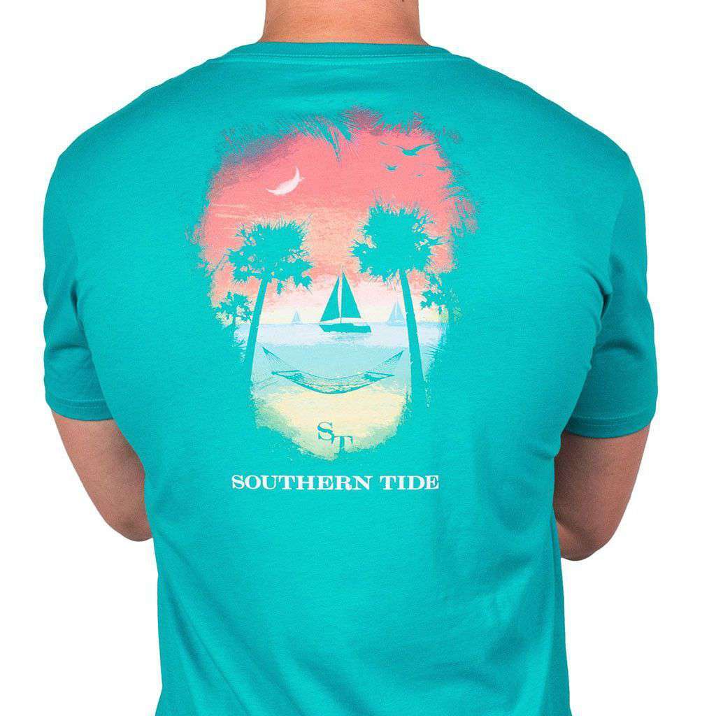 Skull Beach Tee in Tidewater by Southern Tide - Country Club Prep