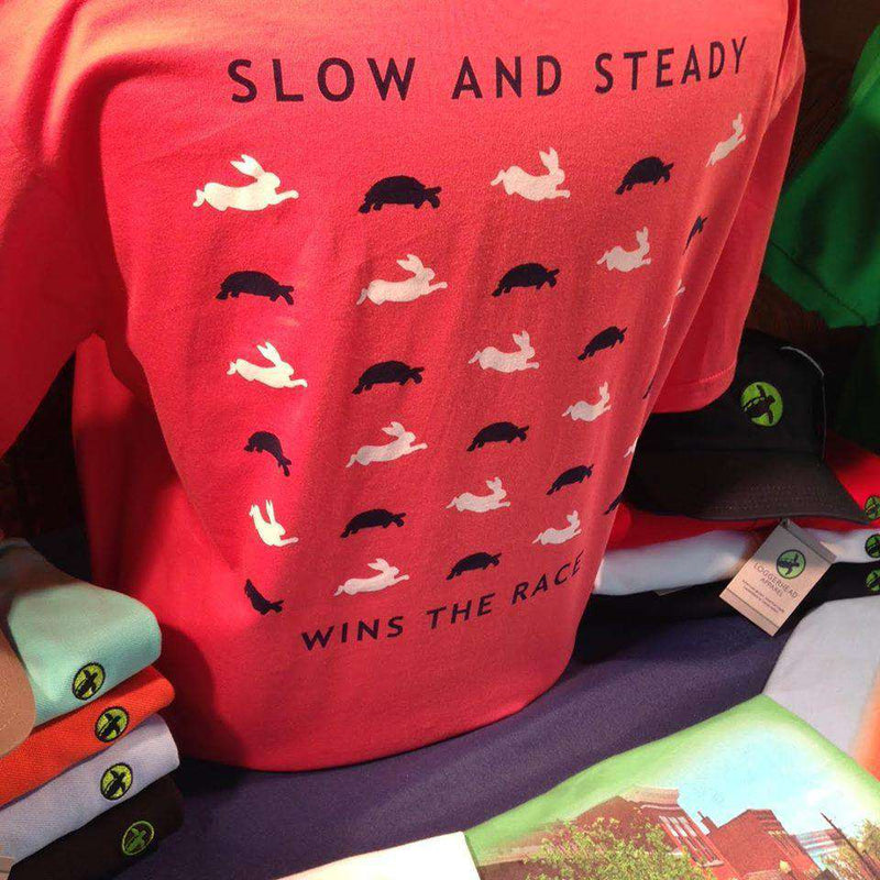 Slow & Steady Pocket Tee in Sockeye Red by Loggerhead Apparel - Country Club Prep