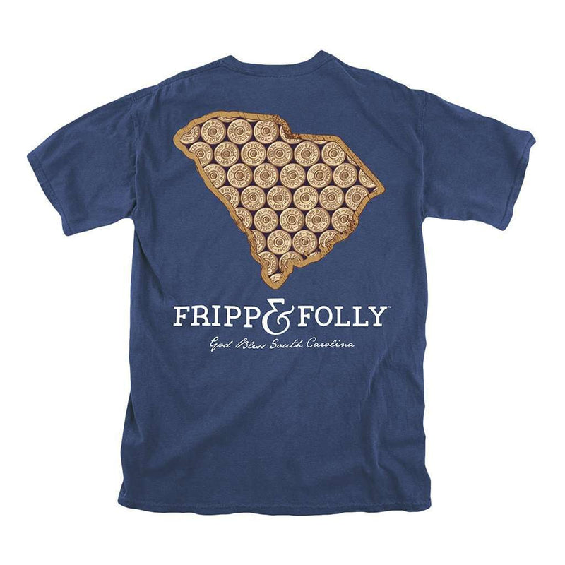 South Carolina Shotgun Shell Tee in True Navy by Fripp & Folly - Country Club Prep