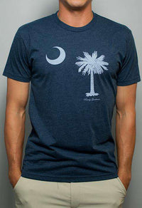 South Carolina State Pride Vintage Tee in Faded Blue by Rowdy Gentleman - Country Club Prep