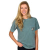 South of the Line Shine Short Sleeve Tee Shirt in Green by Southern Fried Cotton - Country Club Prep