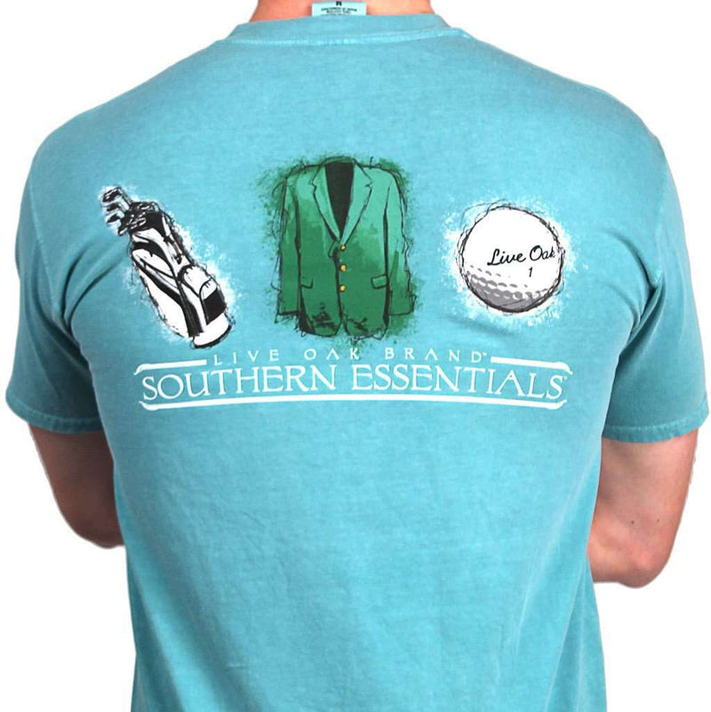 Southern Essentials "Golf Essentials" Short Sleeve Pocket Tee in Seafoam by Live Oak - Country Club Prep