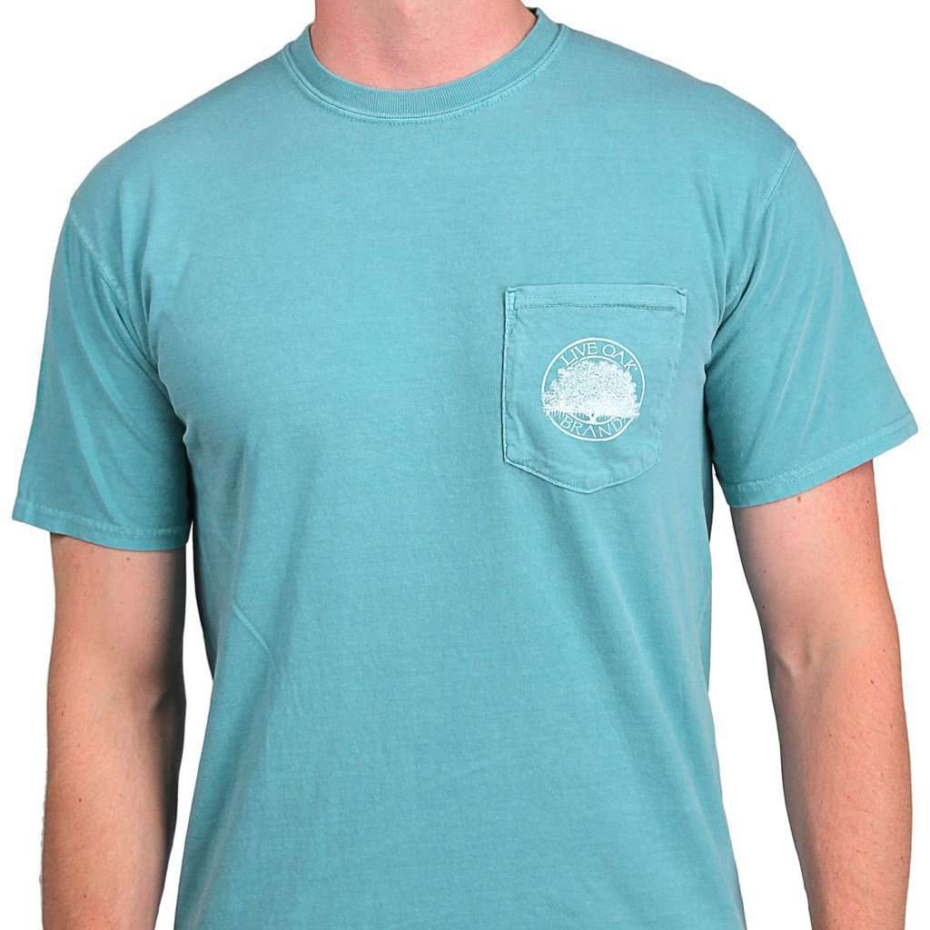 Southern Essentials "Golf Essentials" Short Sleeve Pocket Tee in Seafoam by Live Oak - Country Club Prep