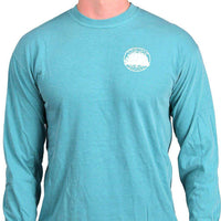 Southern Essentials "Mountain Weekend" Long Sleeve Pocket Tee in Seafoam by Live Oak - Country Club Prep