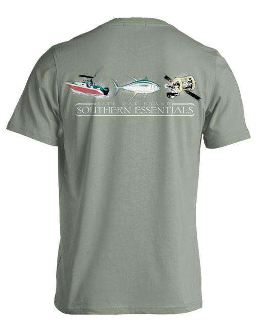 Southern Essentials "Salt Fishing Essentials" Short Sleeve Pocket Tee in Sandstone by Live Oak - Country Club Prep