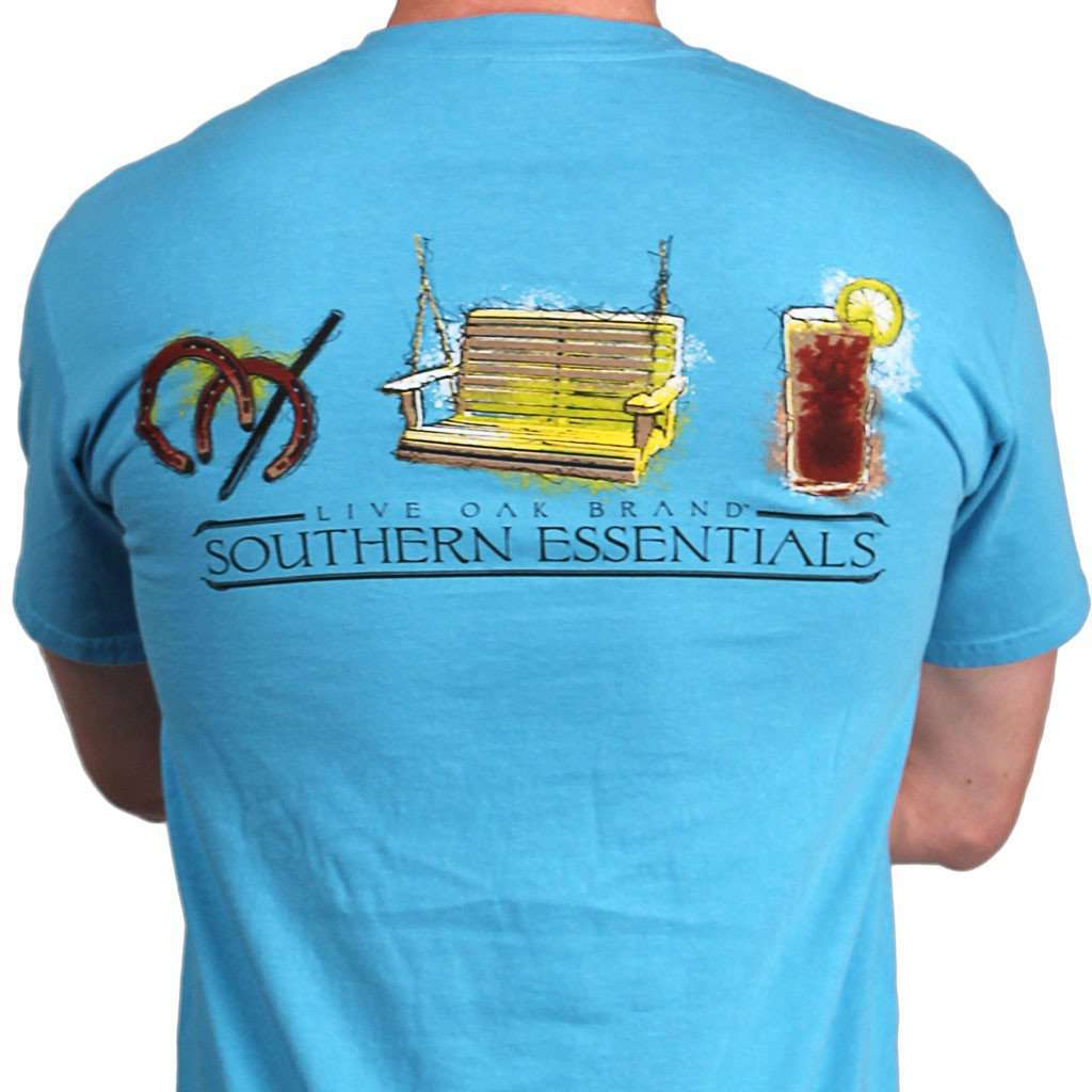Southern Essentials "Summer Essentials" Short Sleeve Pocket Tee in Sapphire by Live Oak - Country Club Prep