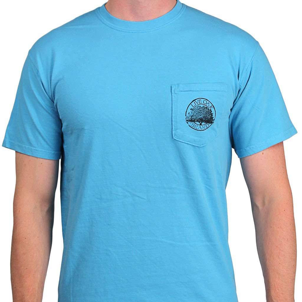 Southern Essentials "Summer Essentials" Short Sleeve Pocket Tee in Sapphire by Live Oak - Country Club Prep