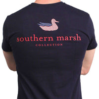 Authentic Flag Tee in Navy by Southern Marsh - Country Club Prep