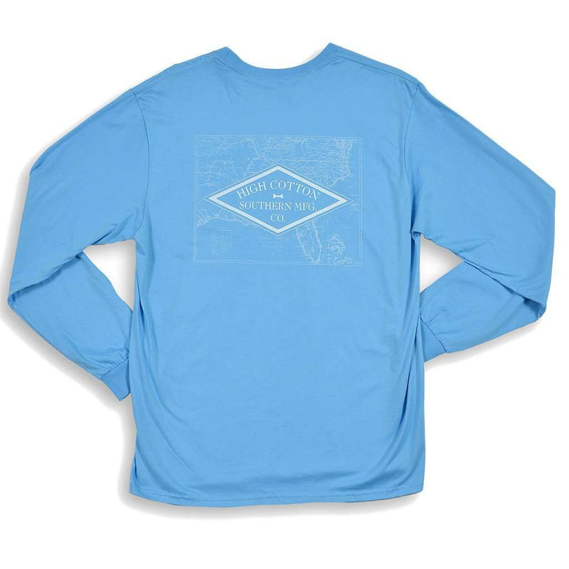 Southern MFG Co. Long Sleeve Tee Shirt in Blue by High Cotton - Country Club Prep