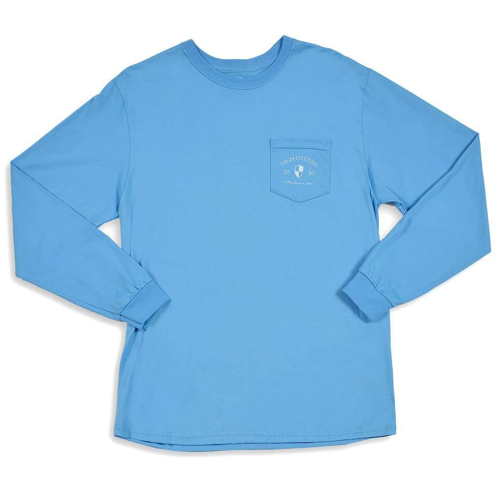 Southern MFG Co. Long Sleeve Tee Shirt in Blue by High Cotton - Country Club Prep