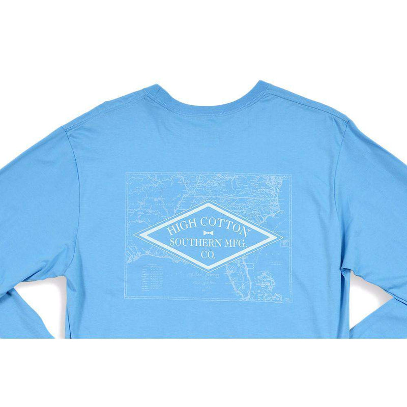 Southern MFG Co. Long Sleeve Tee Shirt in Blue by High Cotton - Country Club Prep